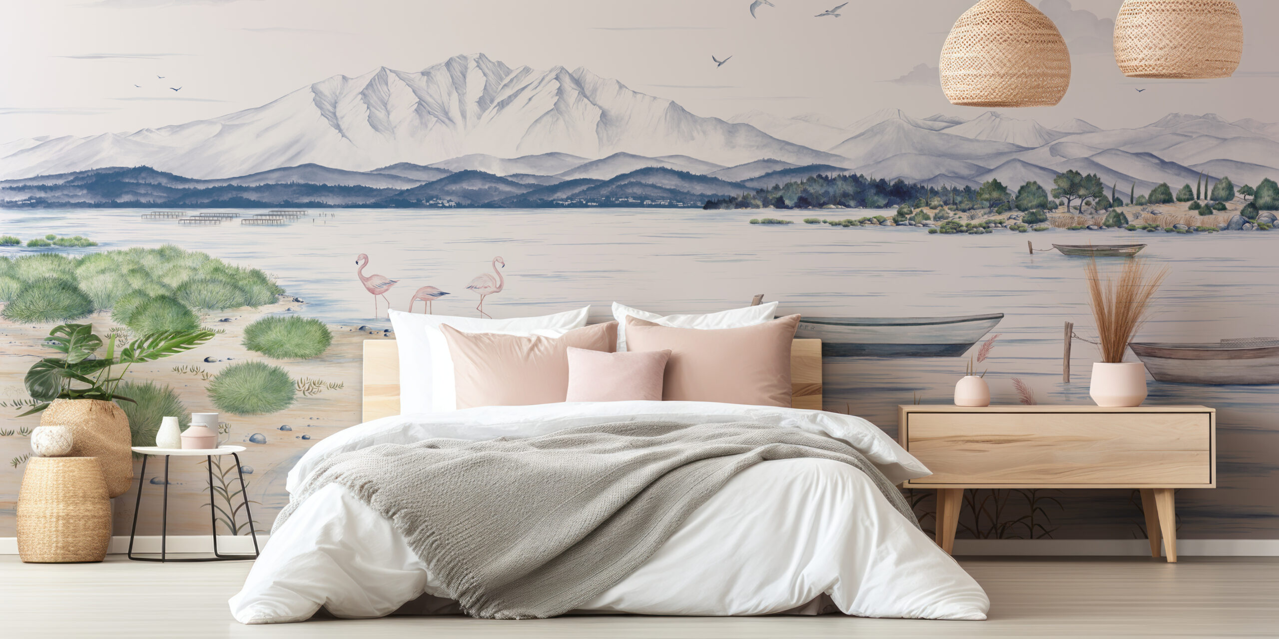 Papier peint panoramique "L'étang du bord de mer" par Marlène GOUCHAULT